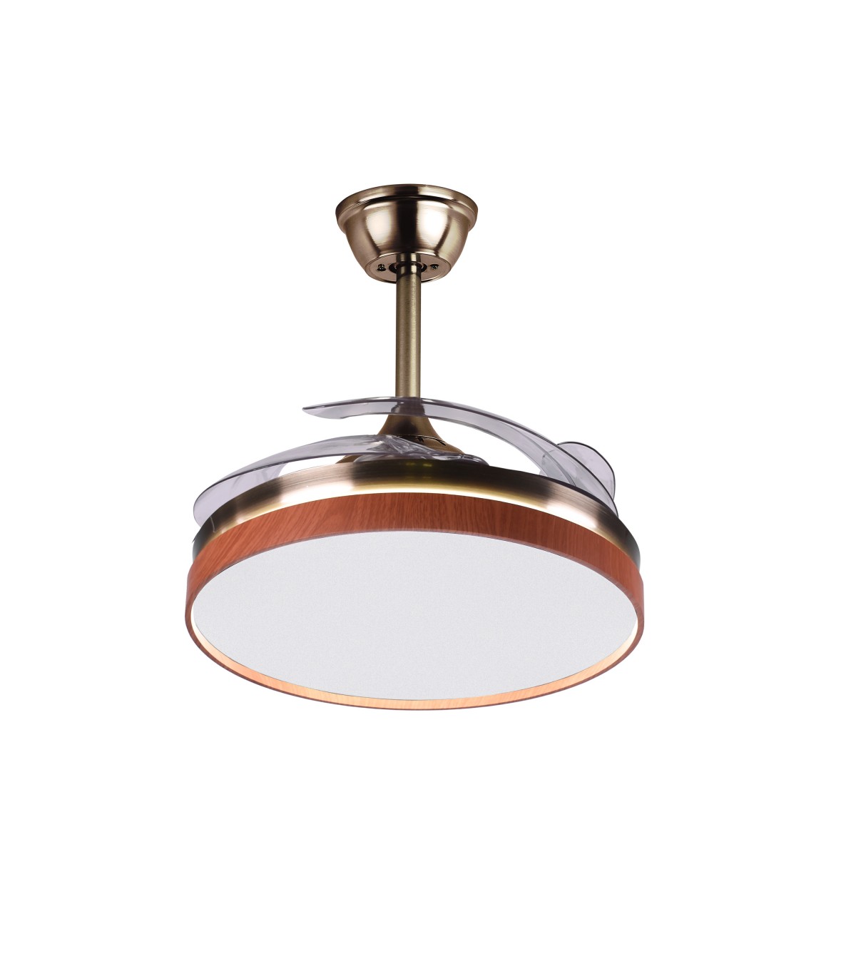 Ventilador LED Cosmos DC 72W 4 Aspas 6480Lm Cuero / Cerezo CCT