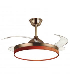 Ventilador LED Cosmos DC 72W 4 Aspas 6480Lm Cuero / Cerezo CCT