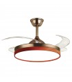 Ventilador LED Cosmos DC 72W 4 Aspas 6480Lm Cuero / Cerezo CCT