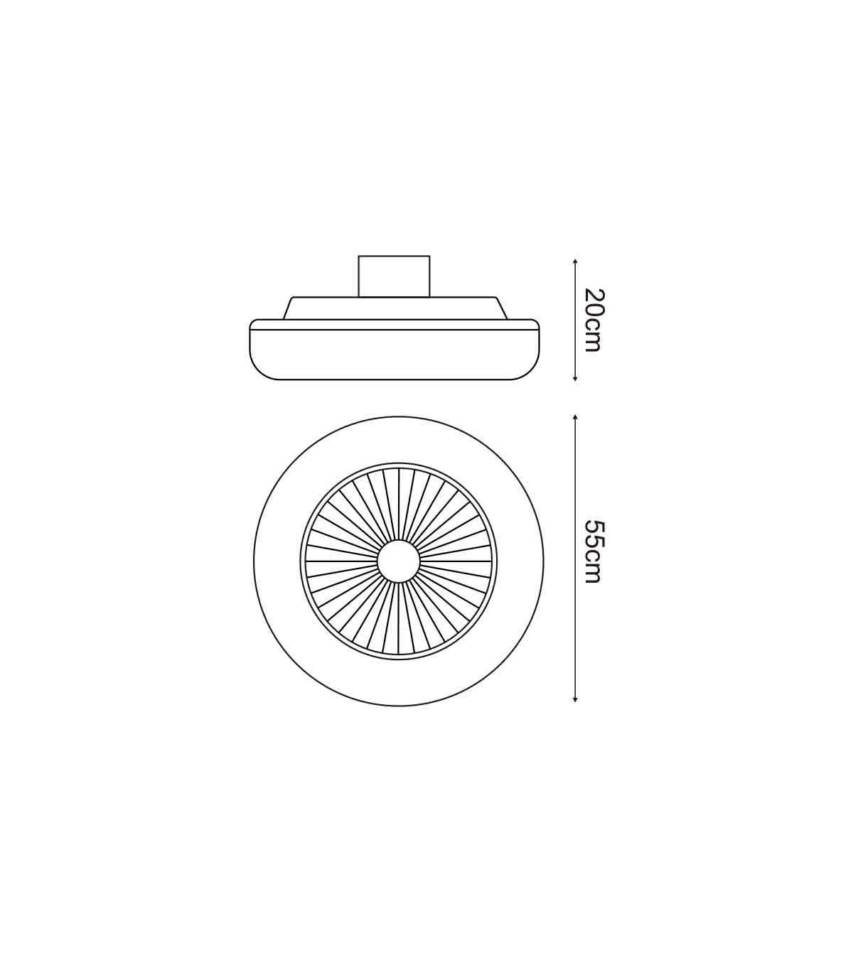 Ventilador Aero DC 40W 2400Lm 4 Aspas Blanco CCT