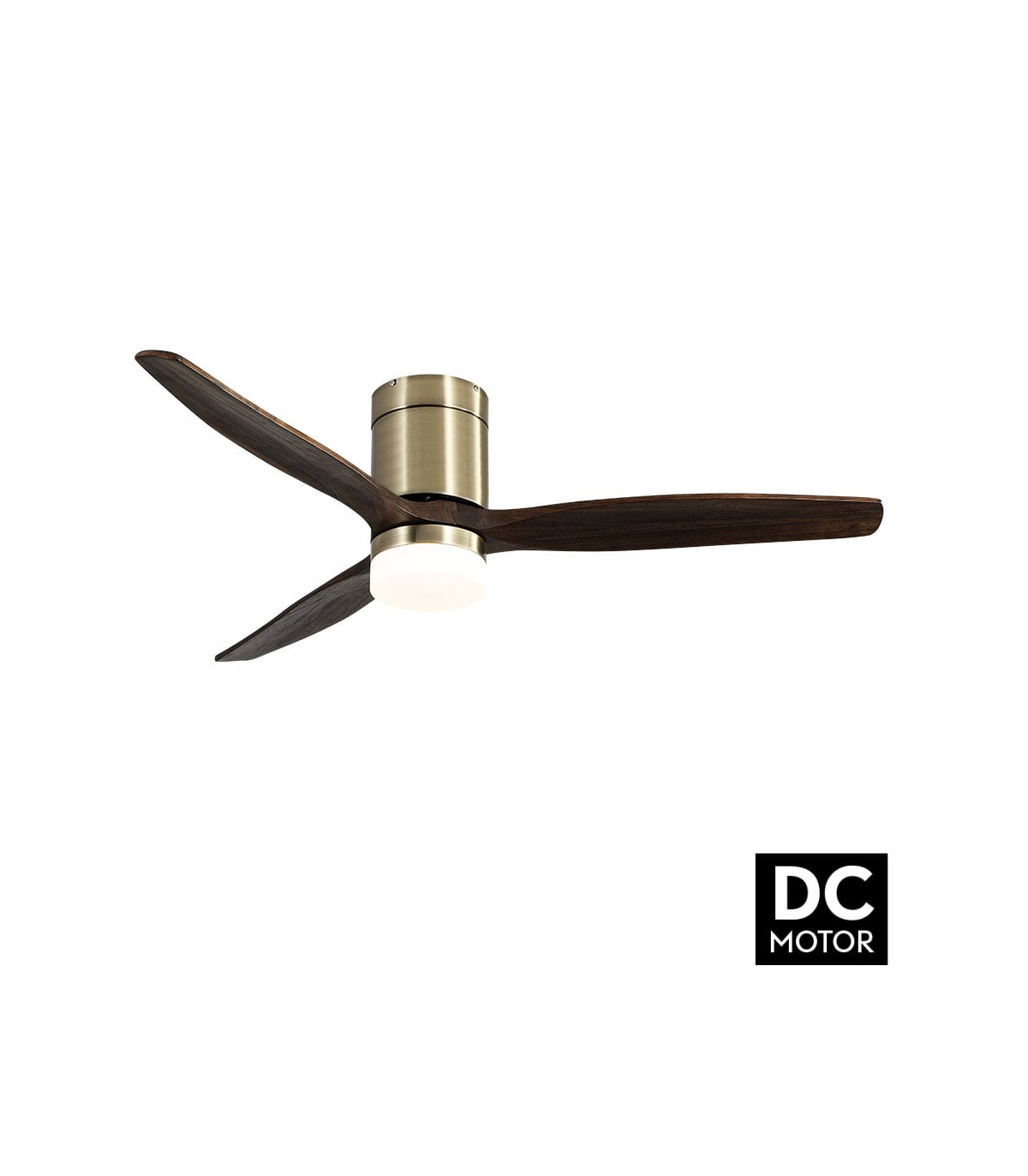 Ventilador de Techo AGUILON DC Cuero 20W 2450LM 3 Aspas Roble CCT