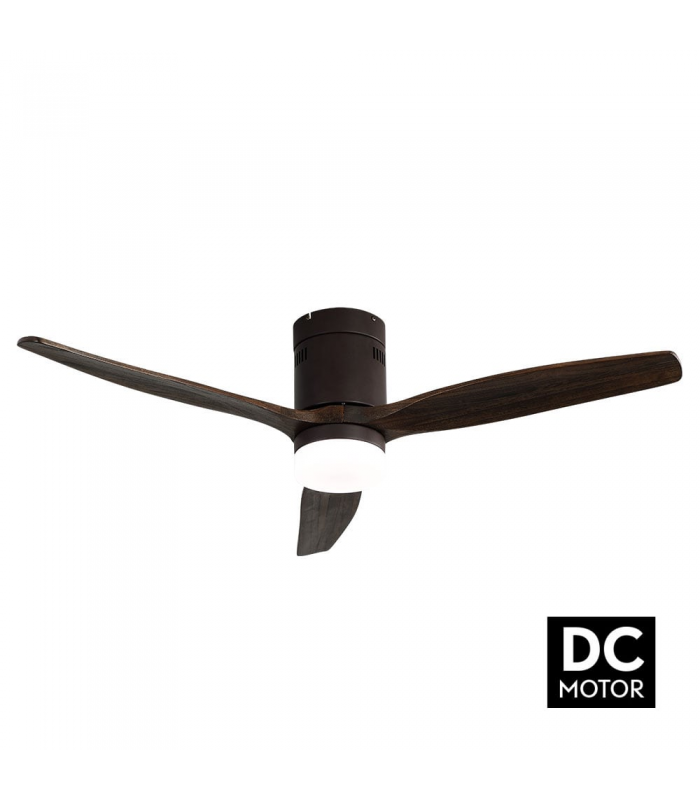 Ventilador de Techo AGUILON DC Marrón 20W 2450LM 3 Aspas Roble CCT
