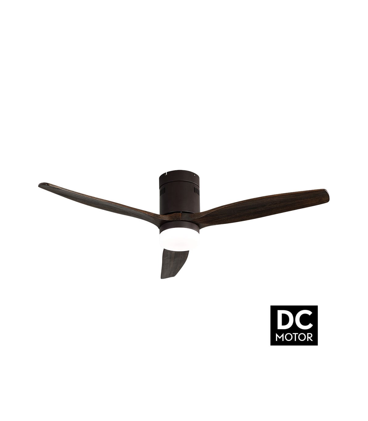 Ventilador de Techo AGUILON DC Marrón 20W 2450LM 3 Aspas Roble CCT