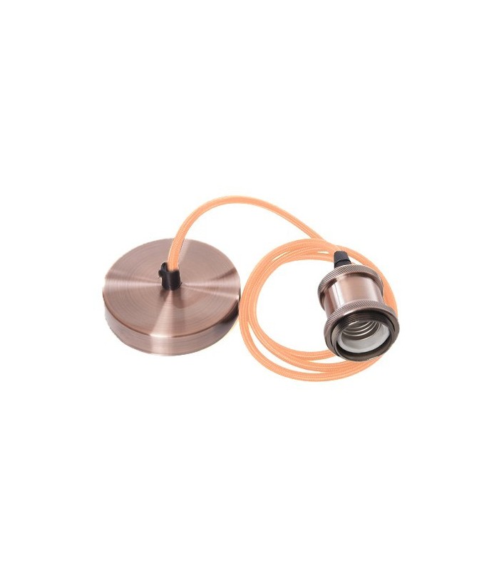 Portalámparas/Florón Nice E27 Cobre Cepillado. Cable 1 Metro
