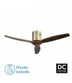 Ventilador de Techo AGUILON2 DC Cuero 3 Aspas Roble Sin Luz