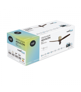 Ventilador de Techo AGUILON2 DC Cuero 3 Aspas Roble Sin Luz