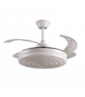 Ventilador Arcos DC 72W 6480Lm 4 Aspas Blanco APP Tuya CCT