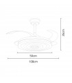 Ventilador Arcos DC 72W 6480Lm 4 Aspas Blanco APP Tuya CCT