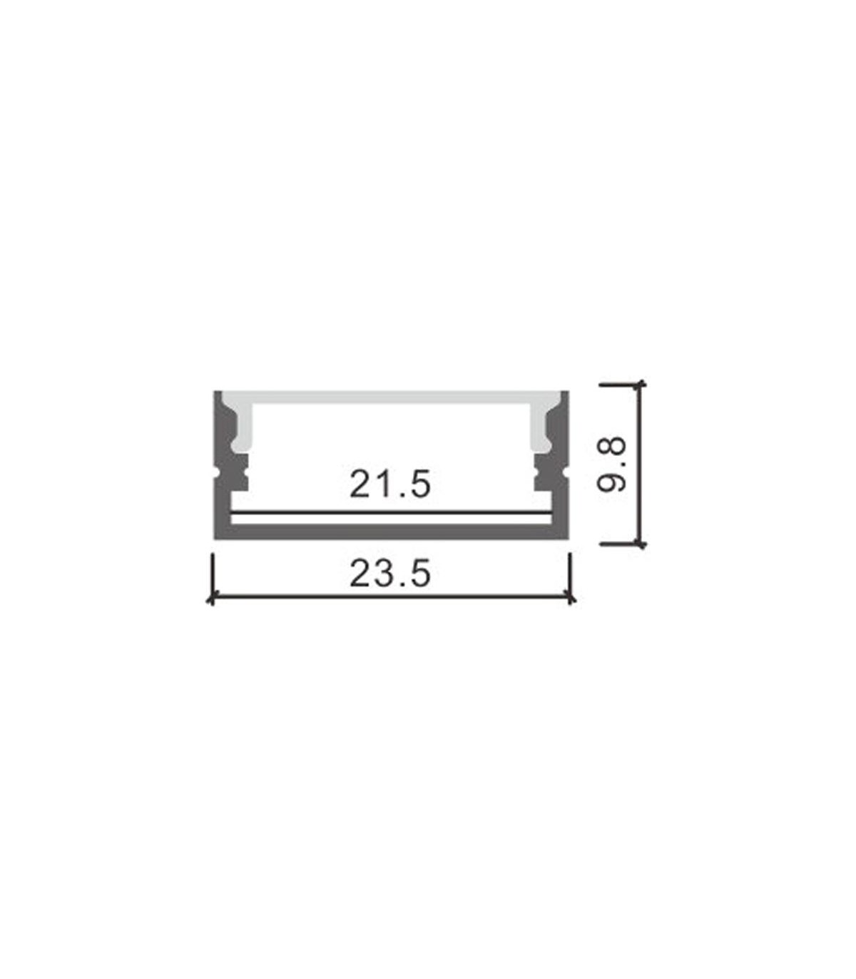 Perfil Aluminio MINIM Superficie -2 Metros-