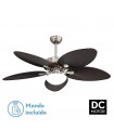 Ventilador de Techo BORASCO Níquel DC 24W 2950Lm 5 Aspas Marrón CCT