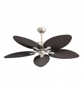 Ventilador de Techo BORASCO Níquel DC 24W 2950Lm 5 Aspas Marrón CCT