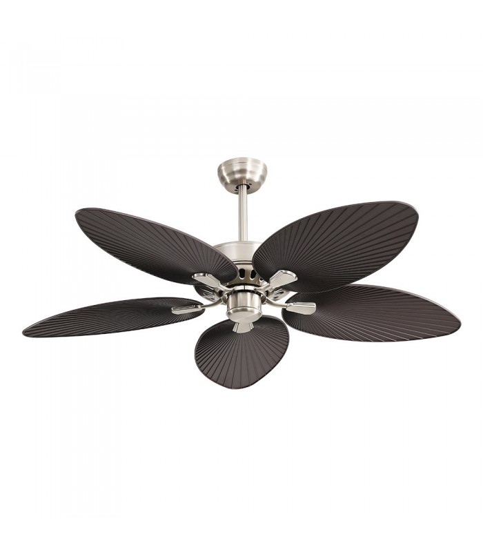 Ventilador de Techo BORASCO Níquel DC 24W 2950Lm 5 Aspas Marrón CCT