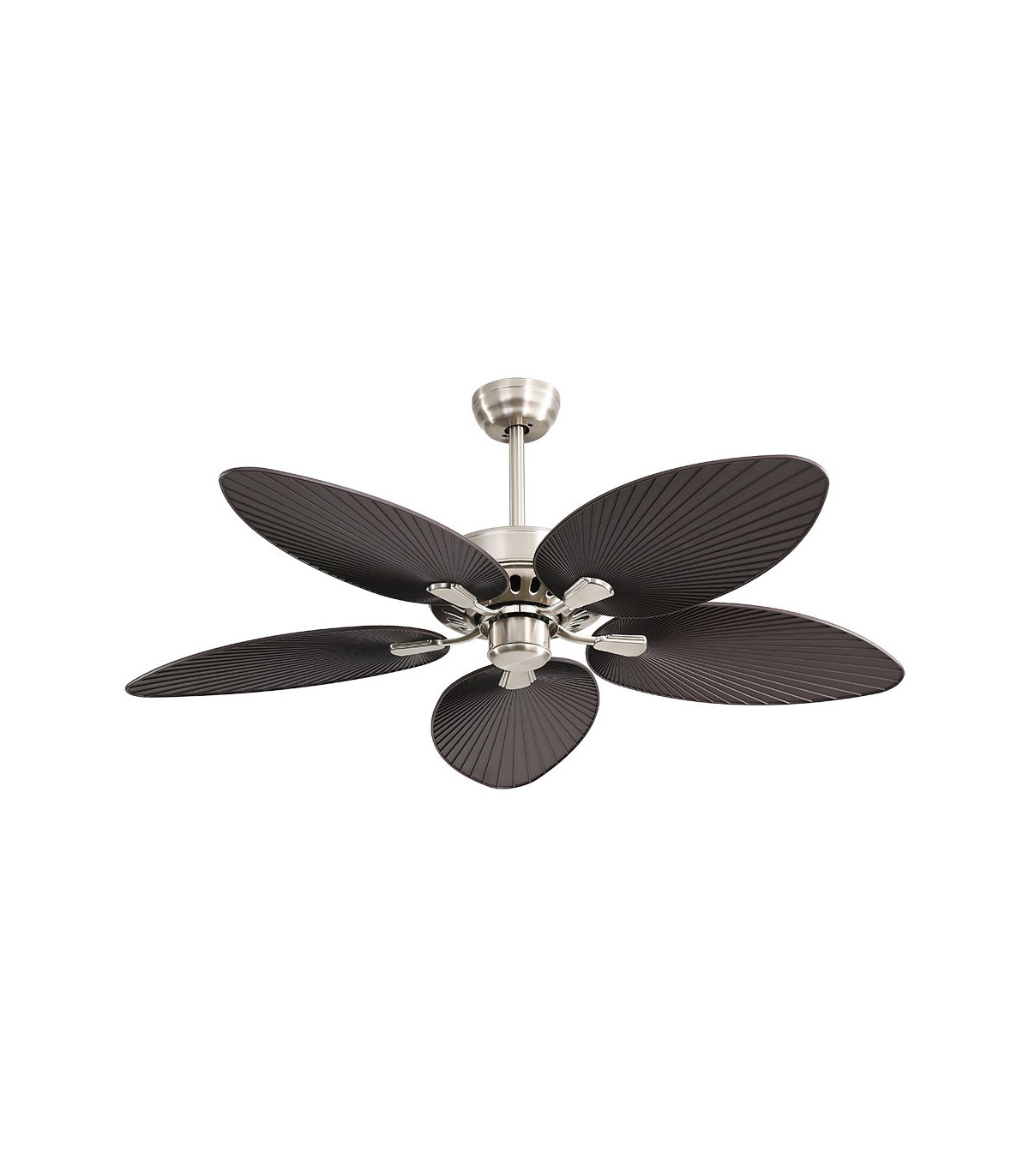 Ventilador de Techo BORASCO Níquel DC 24W 2950Lm 5 Aspas Marrón CCT