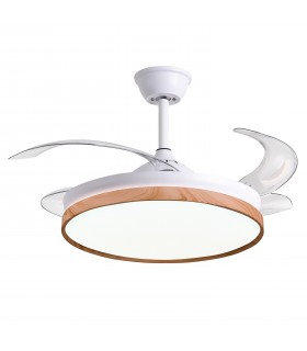 Ventilador LED Cosmos DC 72W 4 aspas 6480Lm Blanco / Haya CCT
