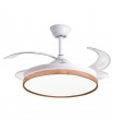 Ventilador LED Cosmos DC 72W 4 aspas 6480Lm Blanco / Haya CCT