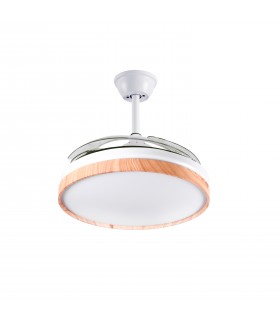 Ventilador LED Cosmos DC 72W 4 aspas 6480Lm Blanco / Haya CCT