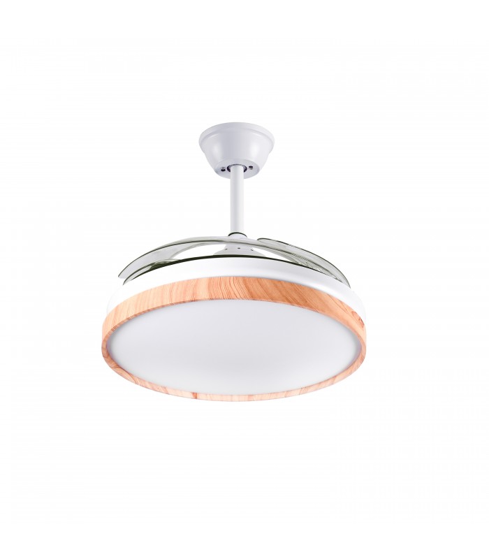 Ventilador LED Cosmos DC 72W 4 aspas 6480Lm Blanco / Haya CCT