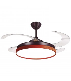 Ventilador LED Cosmos DC 72W 4 aspas 6480Lm Marrón / Cerezo CCT