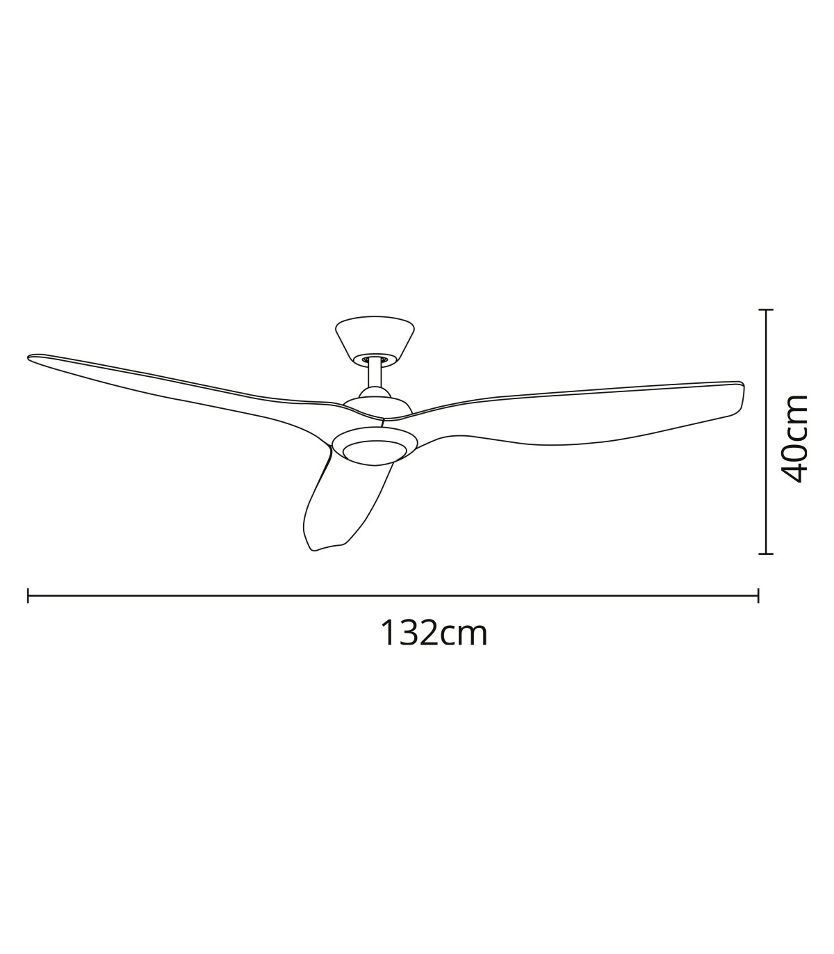Ventilador de Techo Delfos DC 20W 2000Lm 3 Aspas Cuero / Cerezo 4000K
