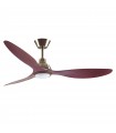 Ventilador de Techo Delfos DC 20W 2000Lm 3 Aspas Cuero / Cerezo 4000K