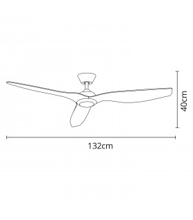 Ventilador de Techo Delfos DC 20W 2000Lm 3 Aspas Níquel / Haya 4000K