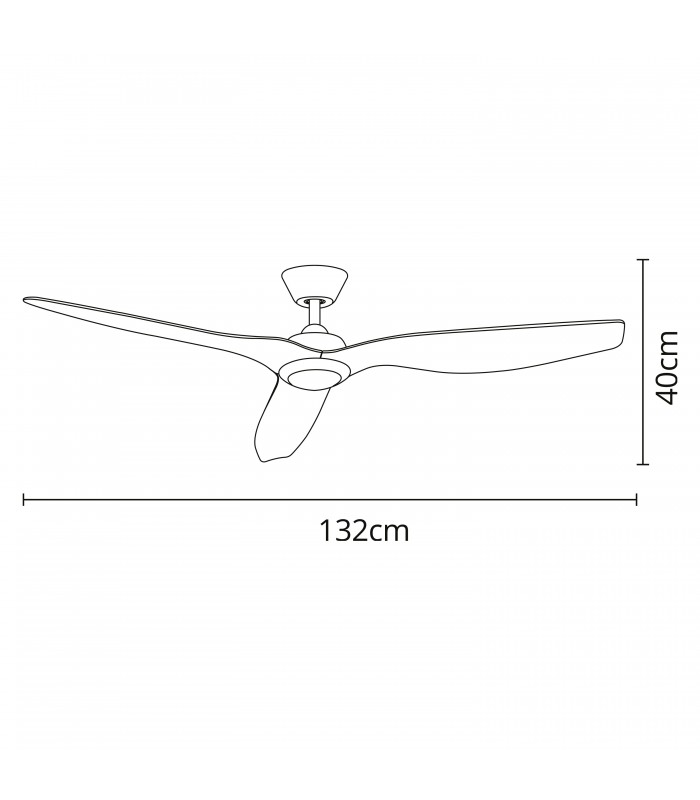 Ventilador de Techo Delfos DC 20W 2000Lm 3 Aspas Níquel / Haya 4000K