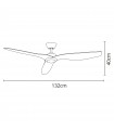 Ventilador de Techo Delfos DC 20W 2000Lm 3 Aspas Níquel / Haya 4000K