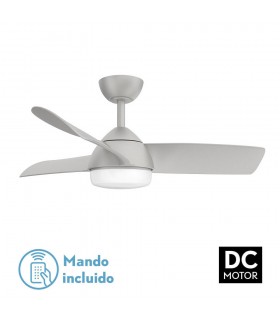 Ventilador de Techo HAUR DC 24W 2950Lm 3 Aspas Plata CCT