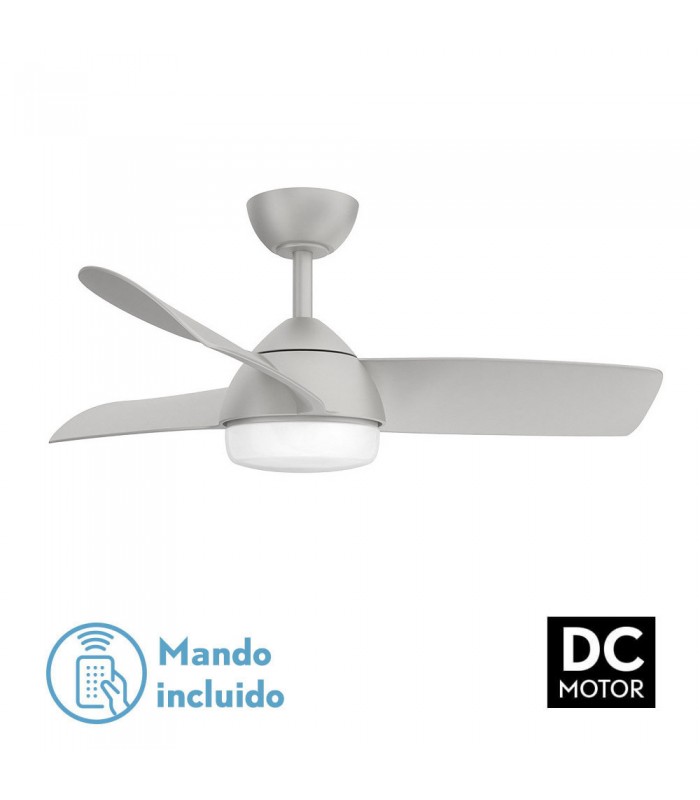 Ventilador de Techo HAUR DC 24W 2950Lm 3 Aspas Plata CCT