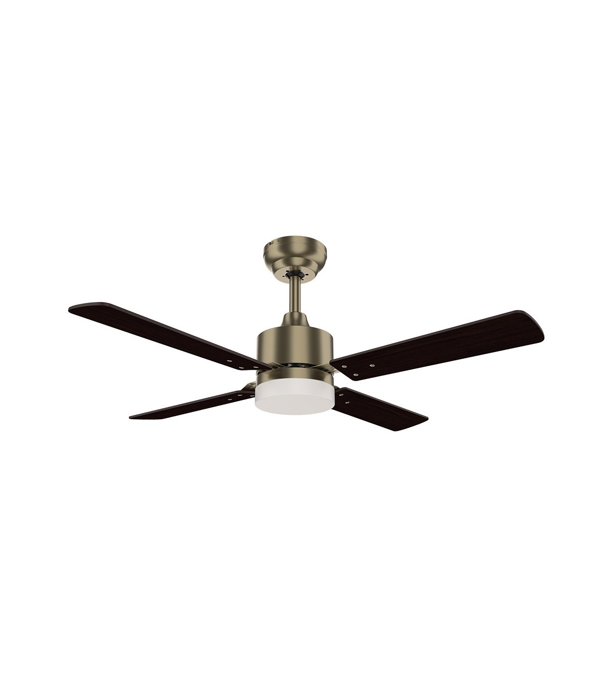 Ventilador de Techo HUPE DC Cuero 18W 2350Lm 4 Aspas Rev. Cerezo/Nogal CCT