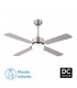 Ventilador de Techo HUPE DC Níquel 18W 2350Lm 4 Aspas Rev. Haya/Plata CCT