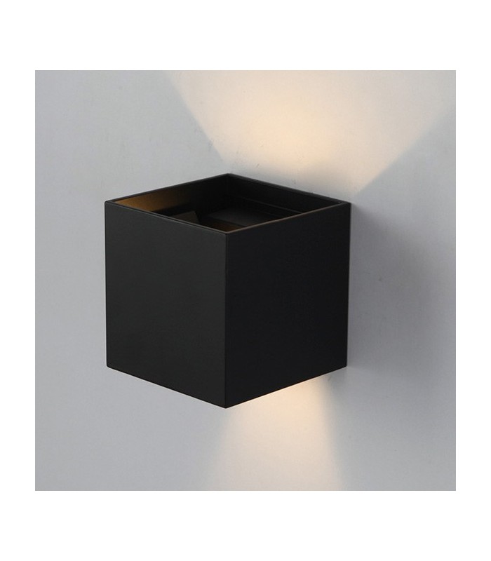 Aplique LED de pared 6W 540Lm 10º-90º IP54 Black Cube