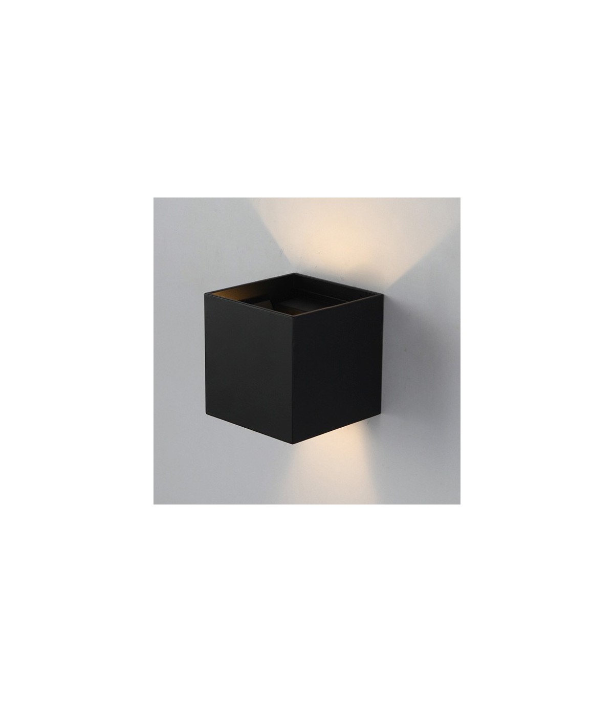 Aplique LED de pared 6W 540Lm 10º-90º IP54 Black Cube