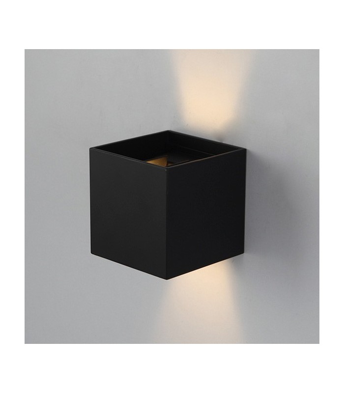 Aplique LED de pared 6W 540Lm 10º-90º IP54 Black Cube