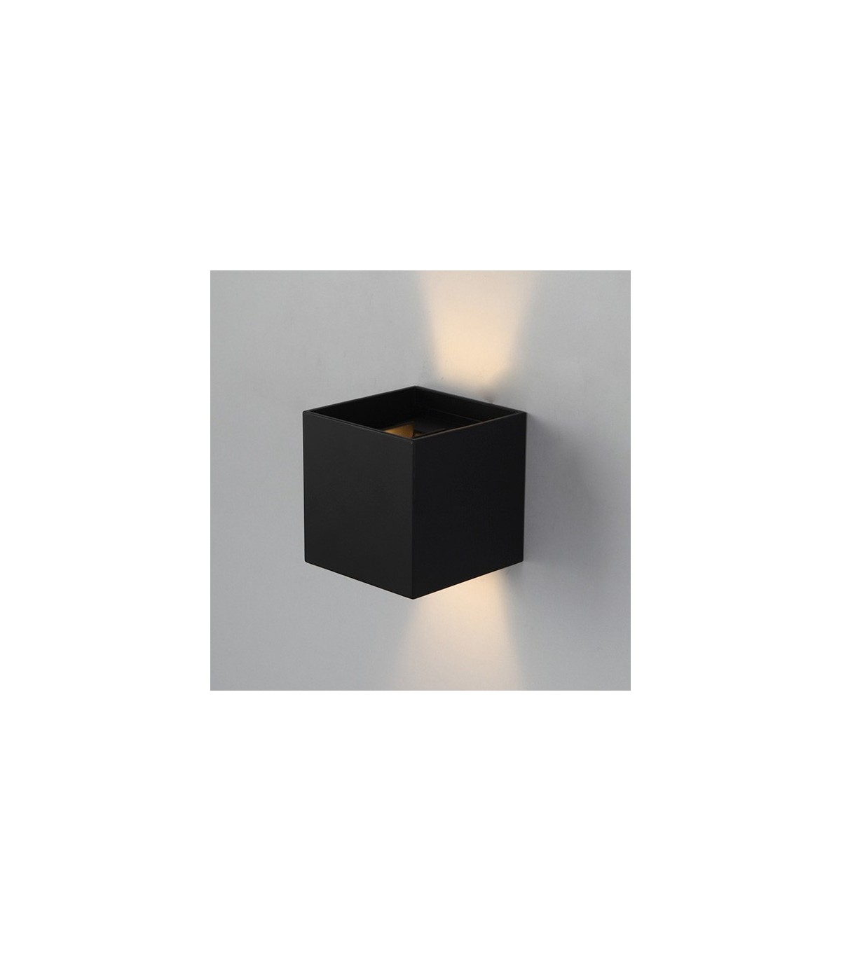 Aplique LED de pared 6W 540Lm 10º-90º IP54 Black Cube