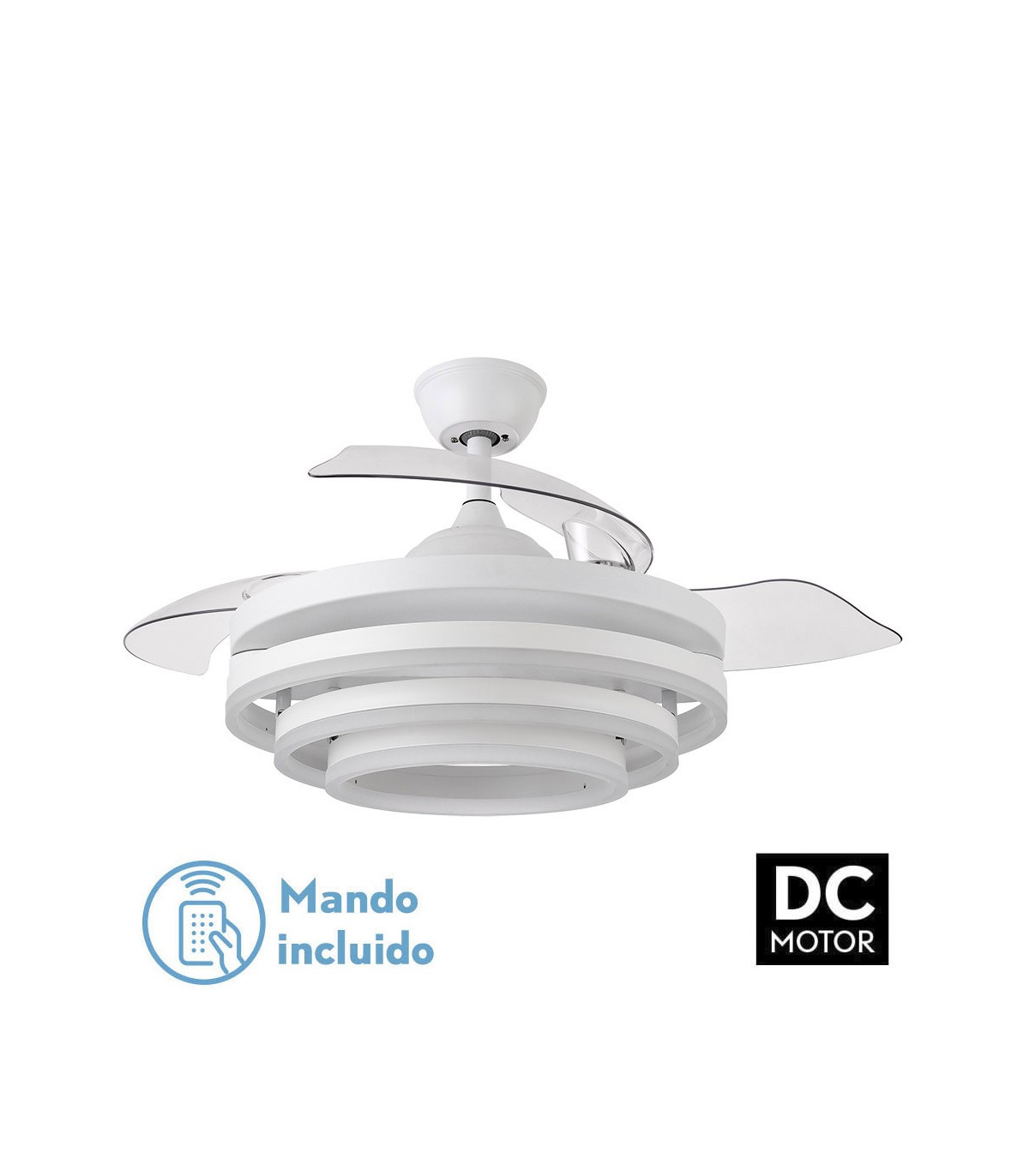 Ventilador Kai DC 72W 6120Lm 3 Aspas Blanco CCT