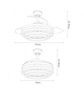 Ventilador Kai DC 72W 6120Lm 3 Aspas Blanco CCT