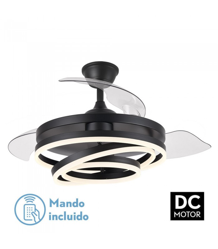 Ventilador Kai DC 72W 6120Lm 3 Aspas Negro CCT