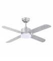 Ventilador Kenia DC Plata 18W 1800Lm 4 Aspas Reversibles Plata / Haya CCT