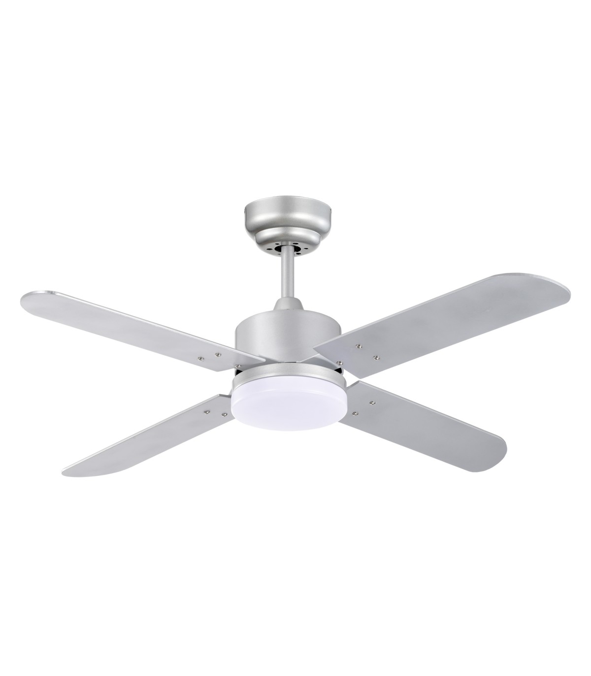 Ventilador Kenia DC Plata 18W 1800Lm 4 Aspas Reversibles Plata / Haya CCT