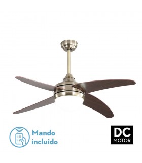 Ventilador de Techo KLOD DC Cuero 4 Aspas Cerezo 2xE27