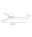 Ventilador de Techo KOCHI Blanco DC 18W 2350Lm 3 Aspas Blanco CCT