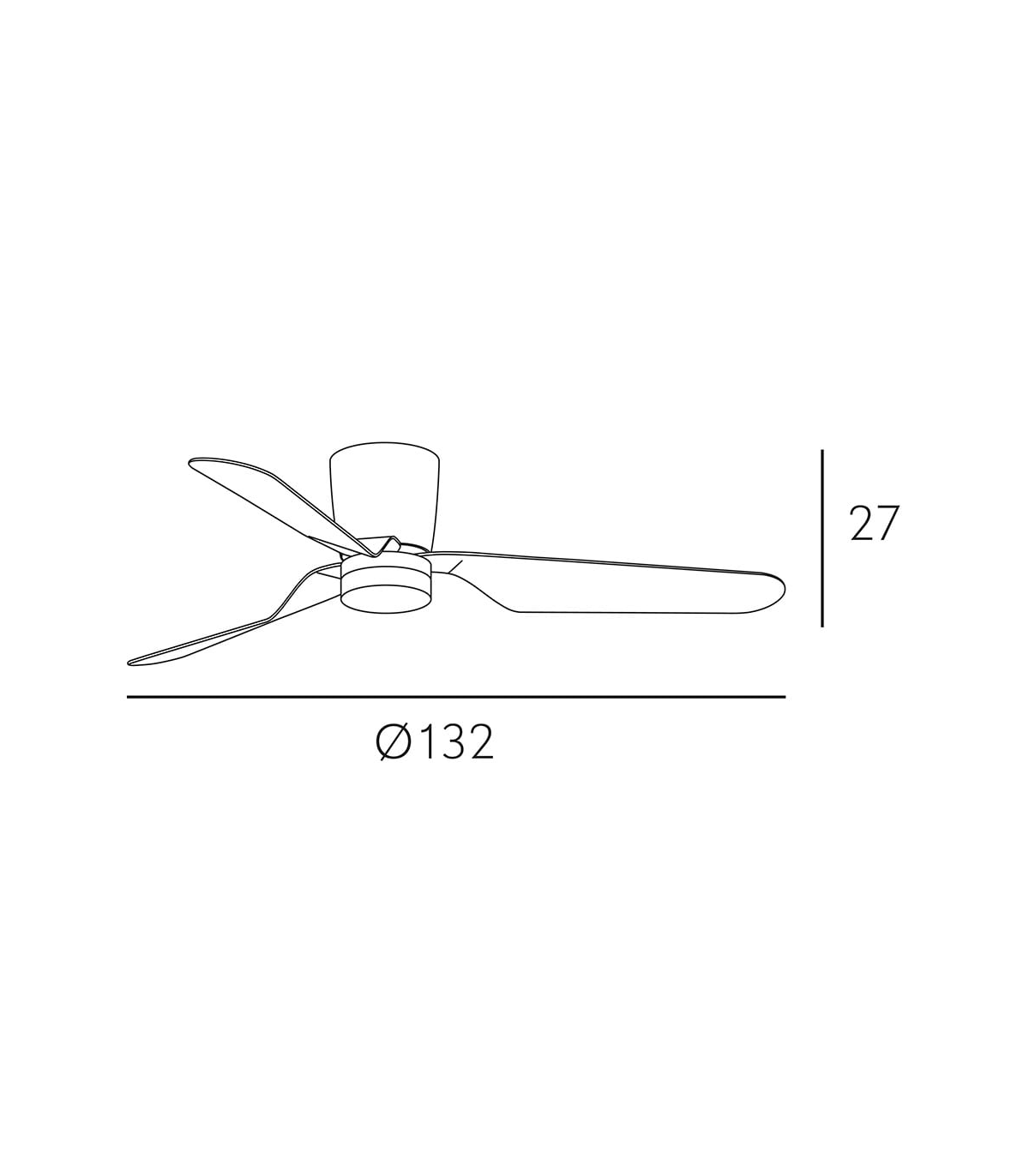 Ventilador de Techo KOCHI Blanco DC 18W 2350Lm 3 Aspas Blanco CCT