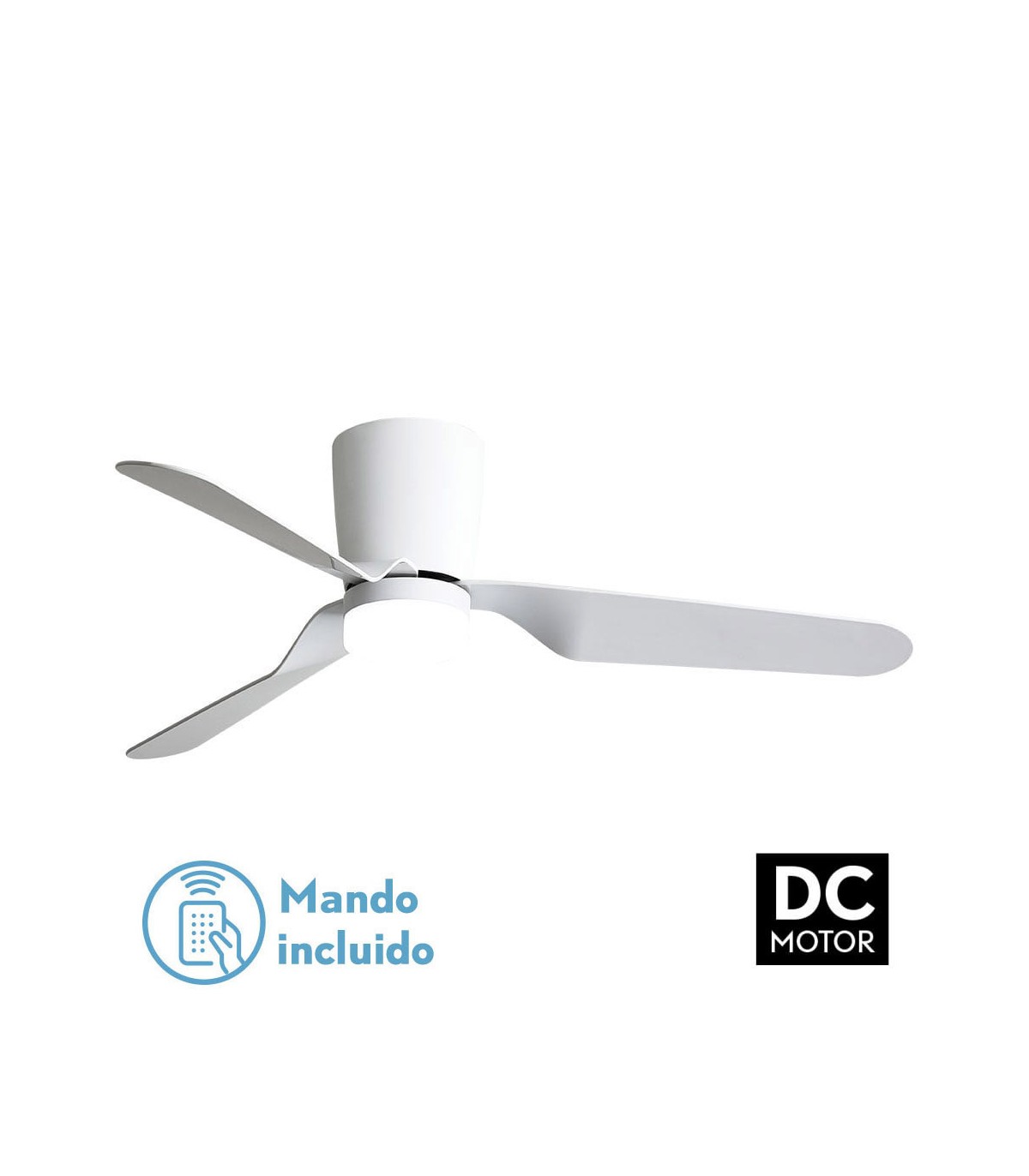Ventilador de Techo KOCHI Blanco DC 18W 2350Lm 3 Aspas Blanco CCT