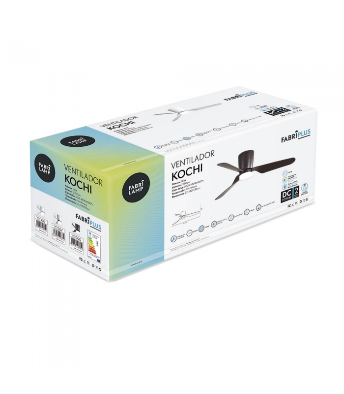Ventilador de Techo KOCHI Marrón DC 18W 2350Lm 3 Aspas Marrón CCT