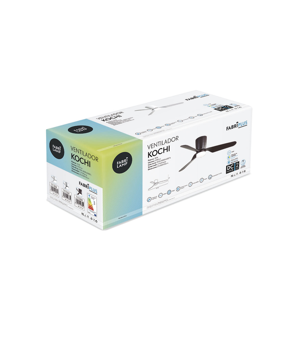 Ventilador de Techo KOCHI Marrón DC 18W 2350Lm 3 Aspas Marrón CCT