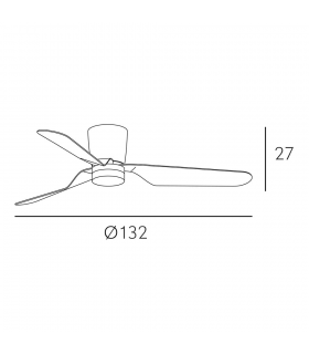 Ventilador de Techo KOCHI Níquel DC 18W 2350Lm 3 Aspas Plata CCT