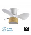 Ventilador Kos DC 24W 2390Lm 3 Aspas Blanco/Haya CCT
