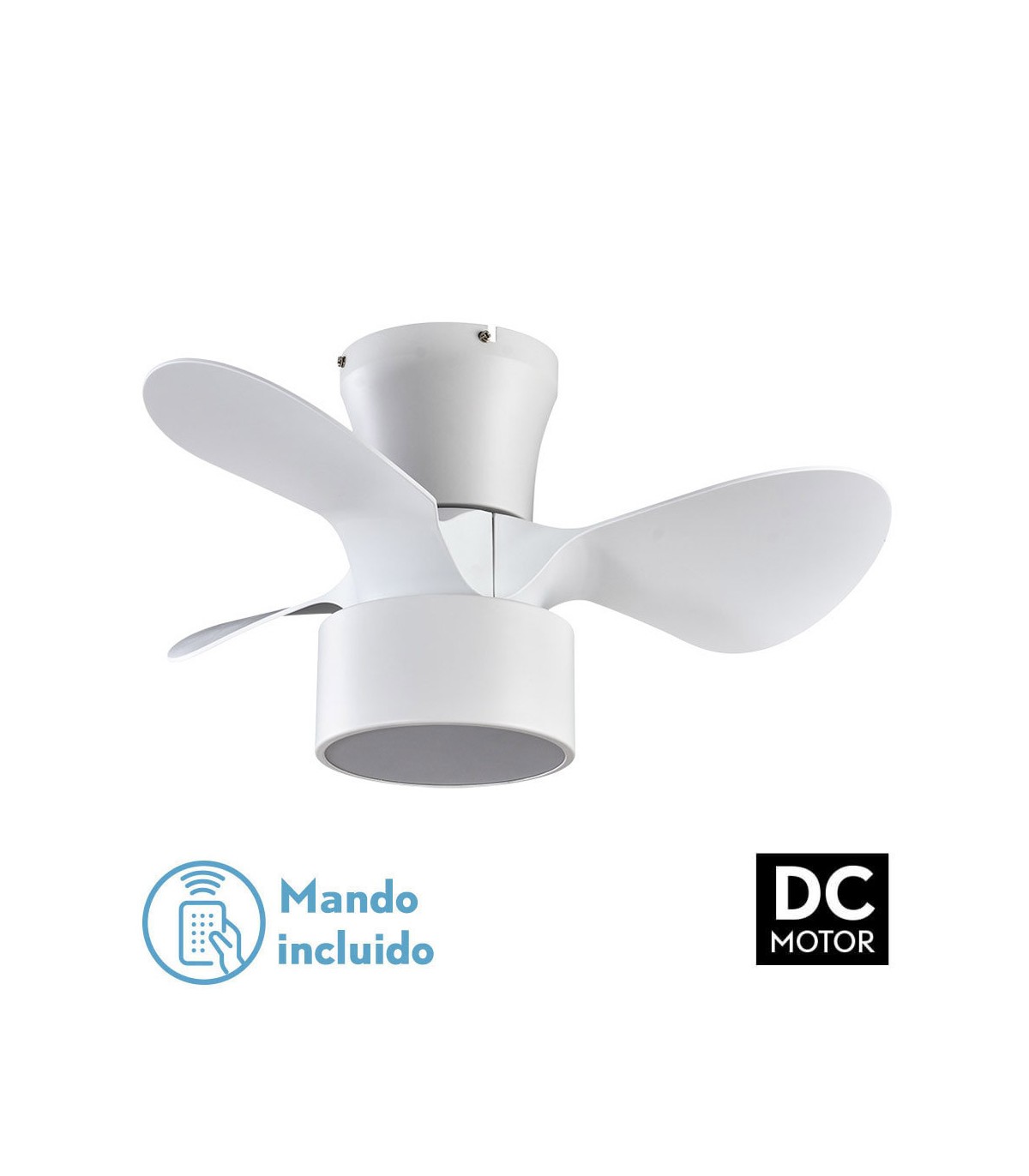 Ventilador Kos DC 24W 2390Lm 3 Aspas Blanco CCT