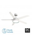 Ventilador de Techo LEBECHE DC Blanco 25W 2495Lm 5 Aspas Reversibles Blanco/Haya CCT